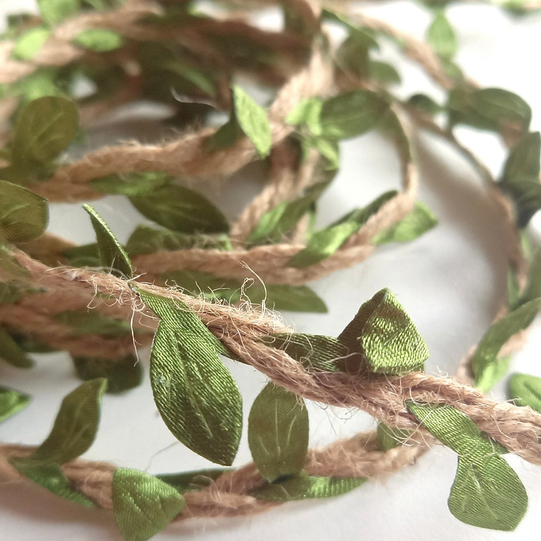 Braided Jute | Green Leaf Vine