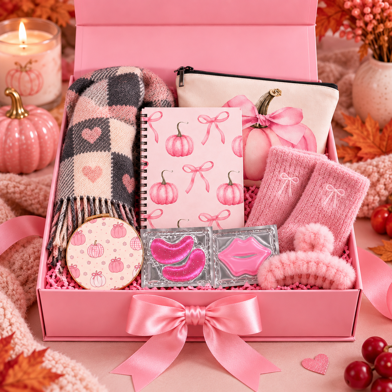 Pink Cosy Autumn Girl Gift Set