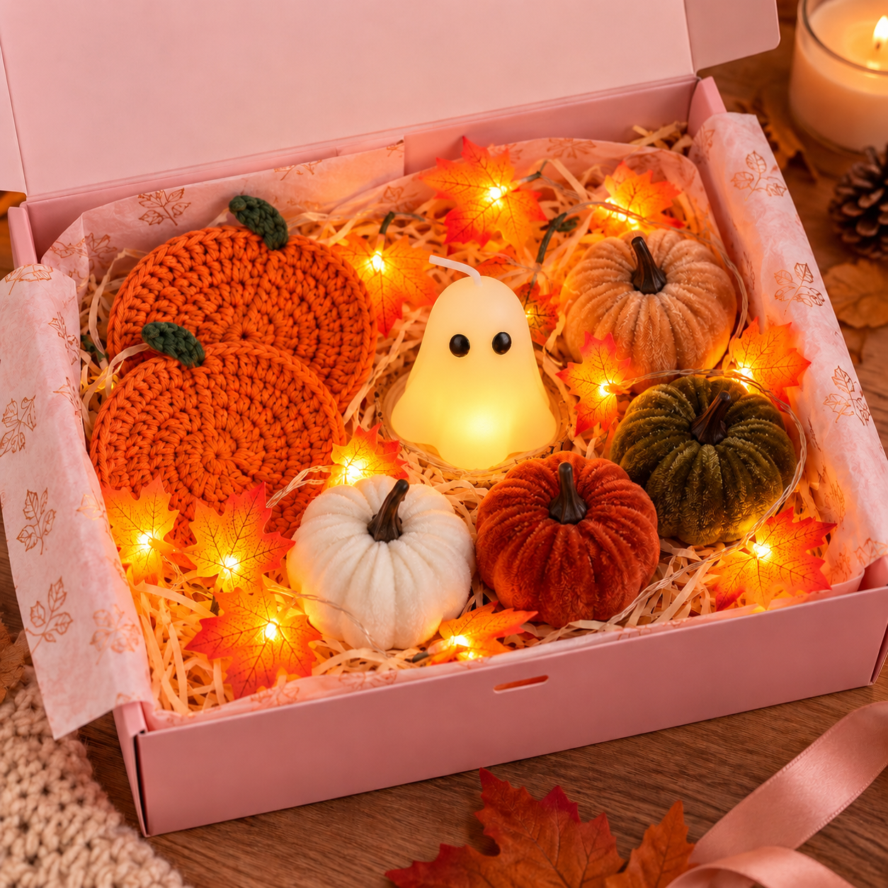 Autumn Maple Leaf Tree & Mini Homeware Gift Set