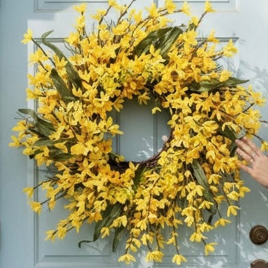 Vibrant Yellow Bloom Spring Wreath