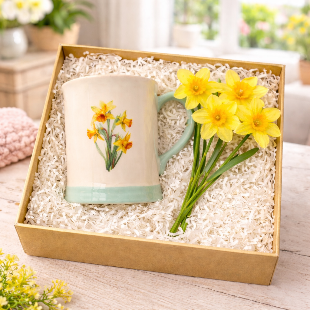 Daffodil Mug & Flowers Gift Set