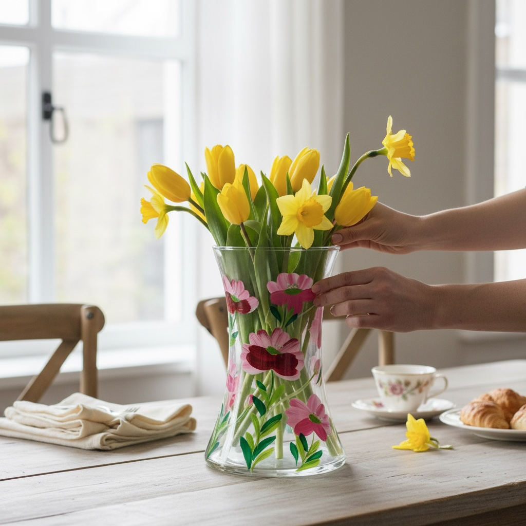 Hand-Painted Flower Vase