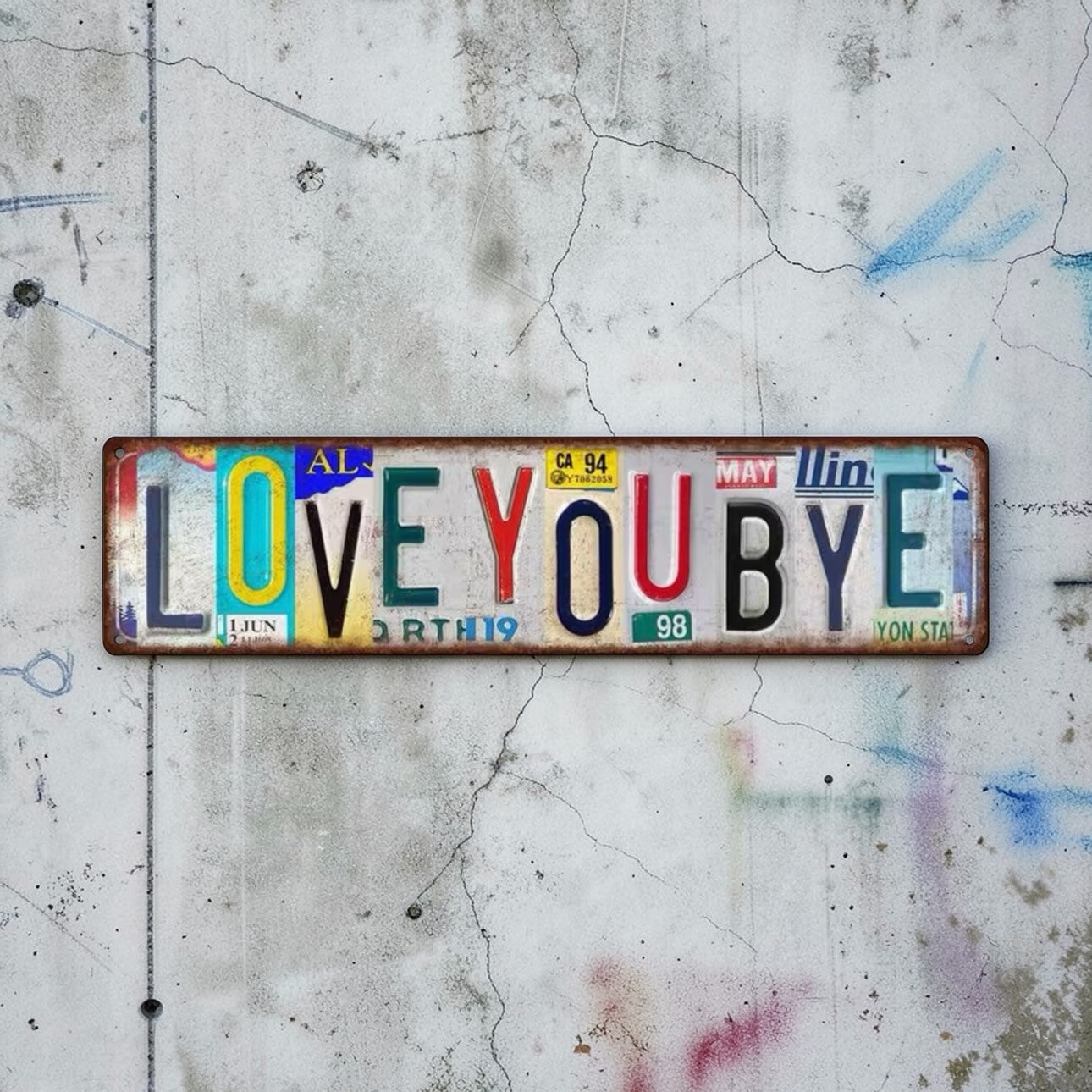 2D Flat ‘ Love You Bye ‘ Sign