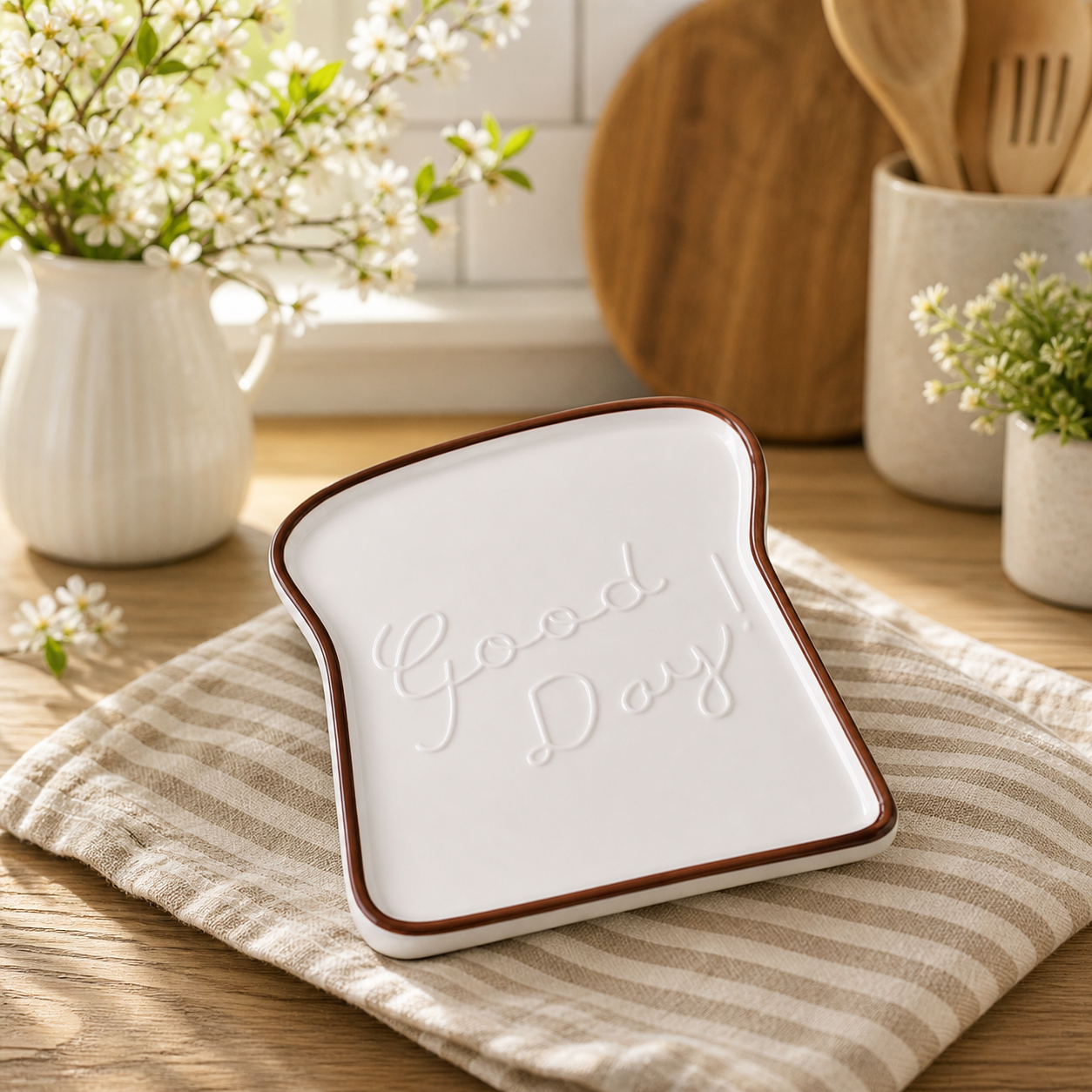 Good Day Breakfast Gift Set – Toast Plate, Butter Knife & Jam