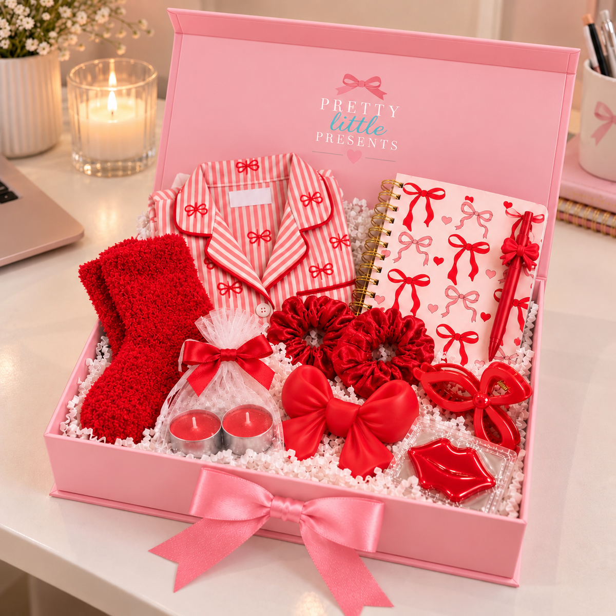 Red Bow Themed Christmas Gift Set for Her