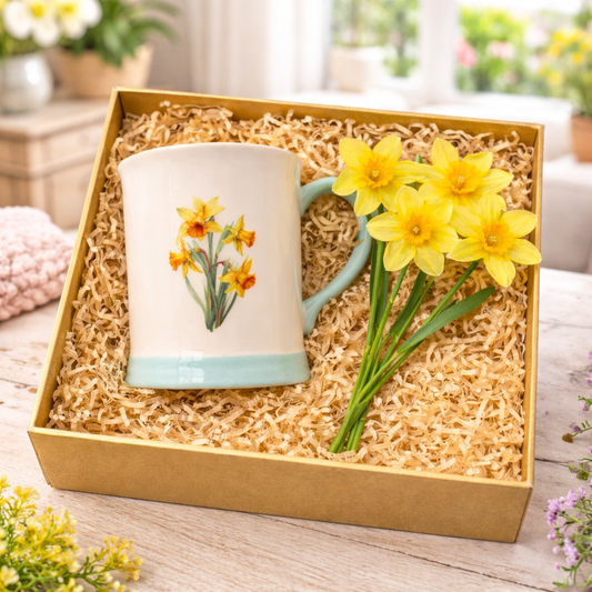 Daffodil Mug & Flowers Gift Set