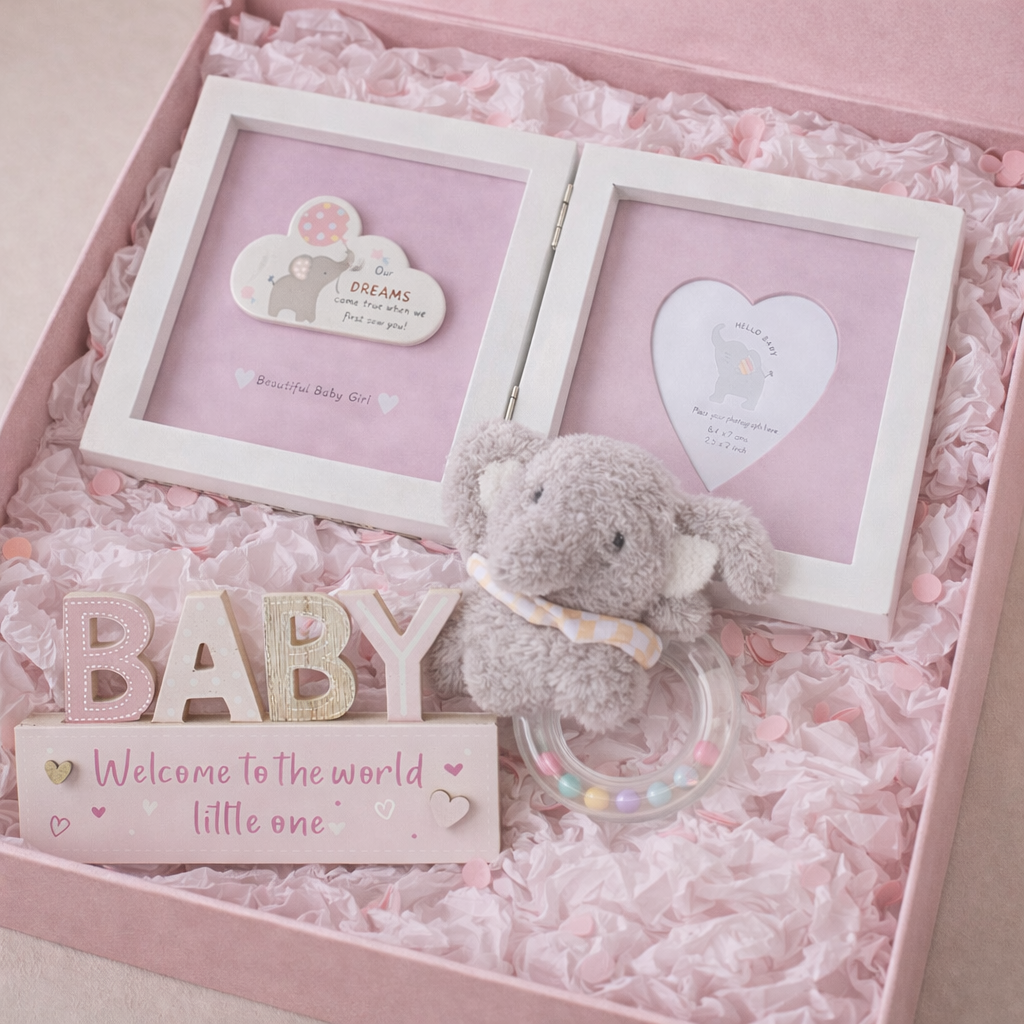 Luxury New Baby Gift Box – Pink or Blue
