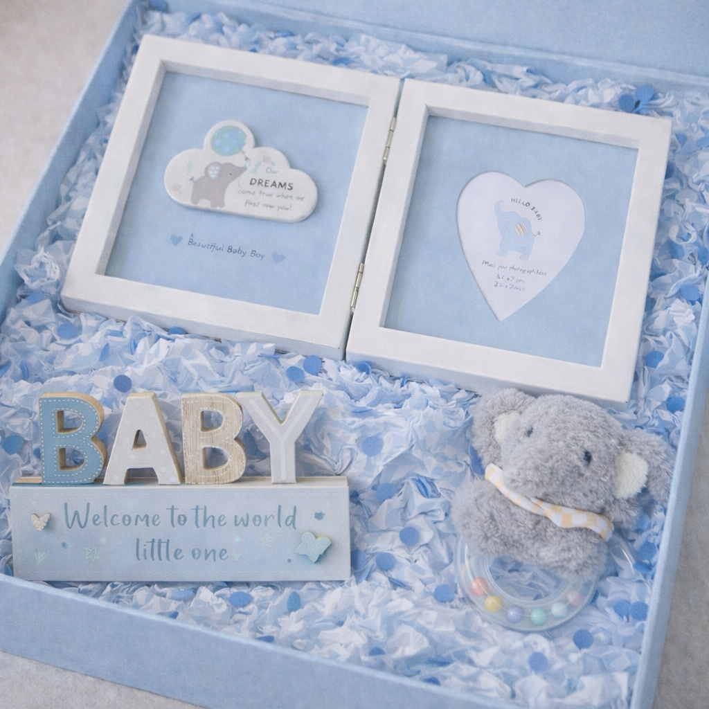 Luxury New Baby Gift Box – Pink or Blue