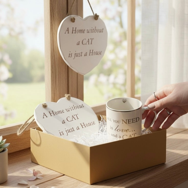 Cat Lovers Plaque & Mug Gift Set