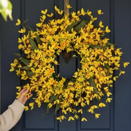 Vibrant Yellow Bloom Spring Wreath