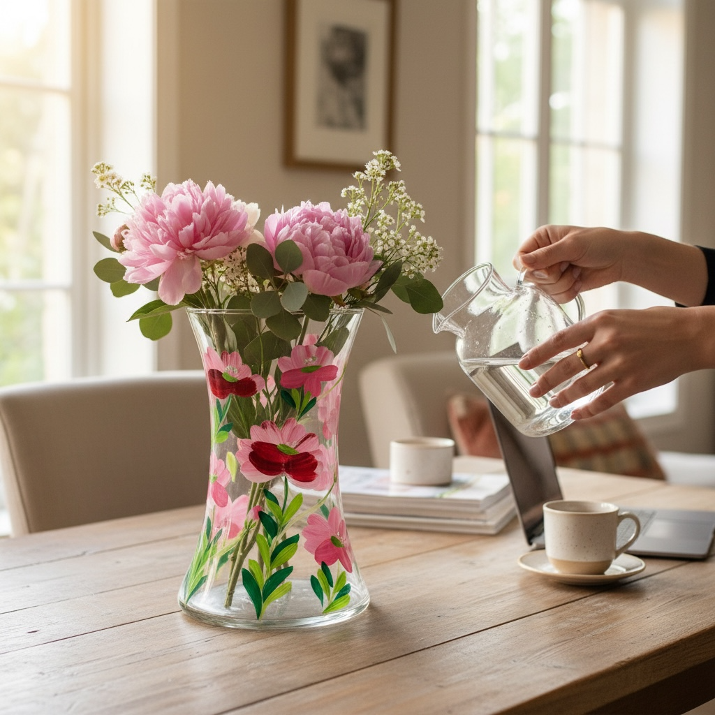 Hand-Painted Flower Vase