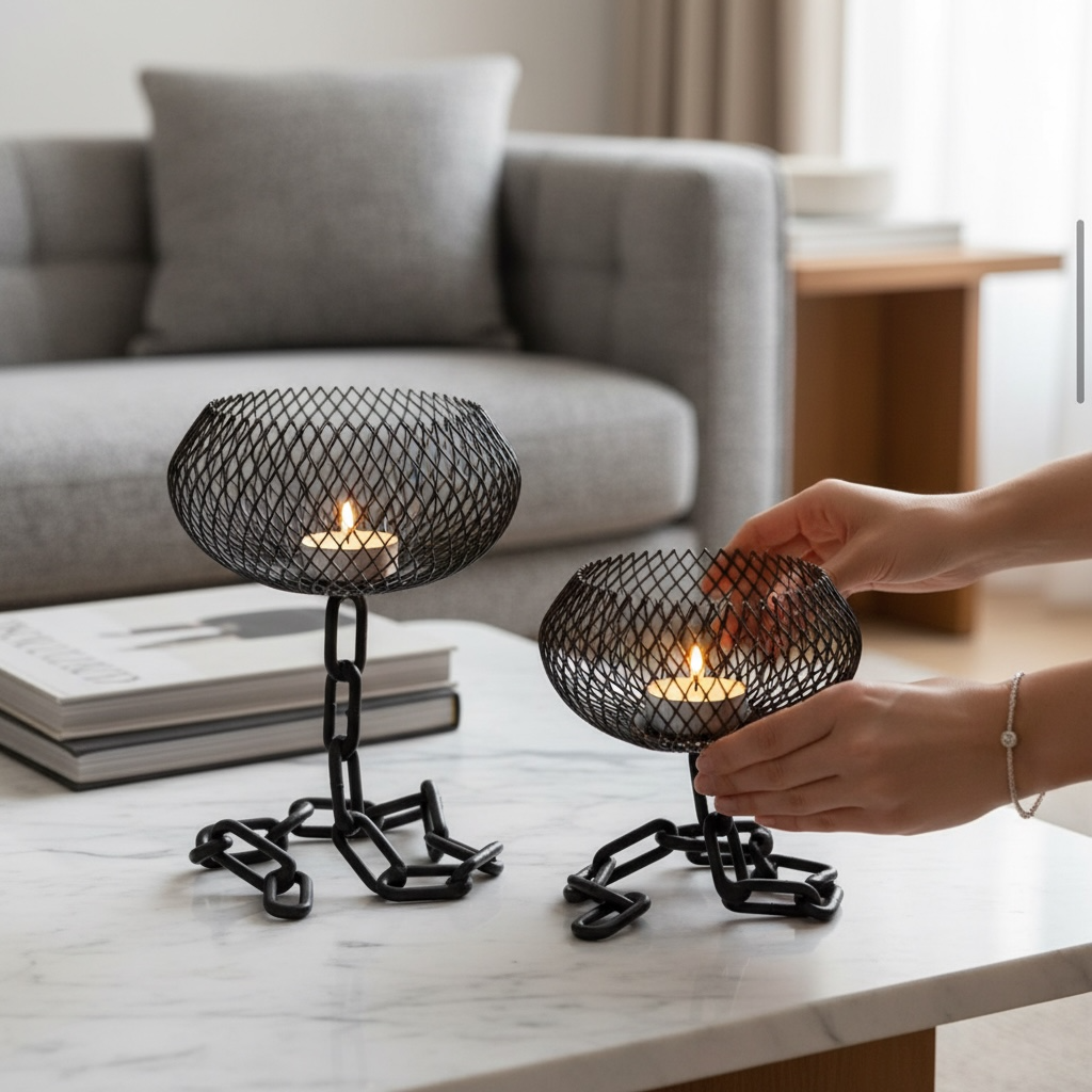 Chain Effect Candle Holders