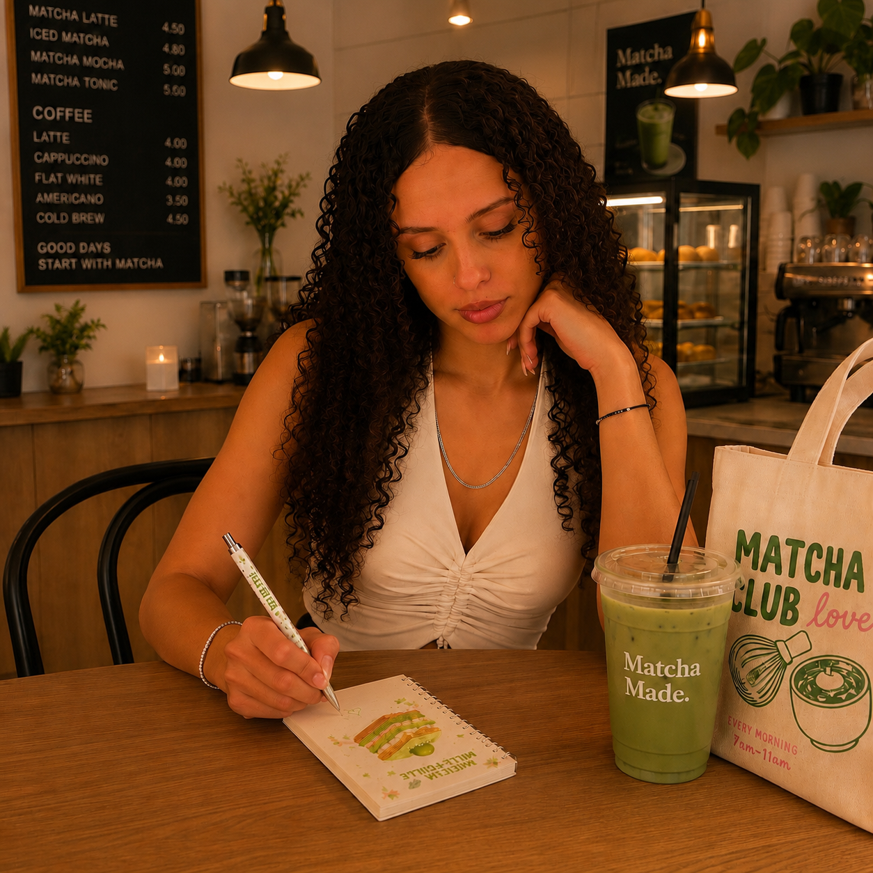 Matcha Club Tote Bag Letterbox Gift Set
