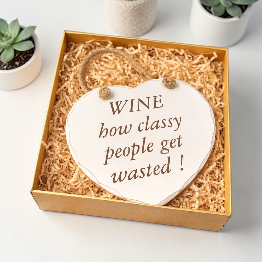 Slogan Wooden Heart Plaque