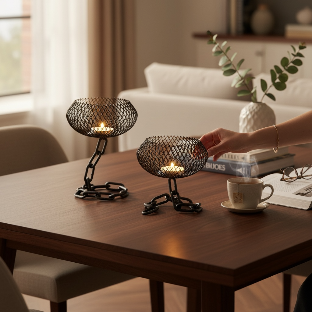 Chain Effect Candle Holders