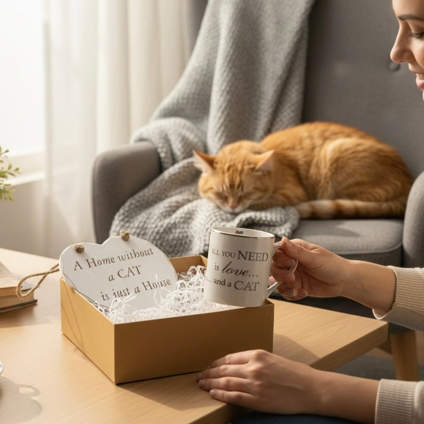 Cat Lovers Plaque & Mug Gift Set