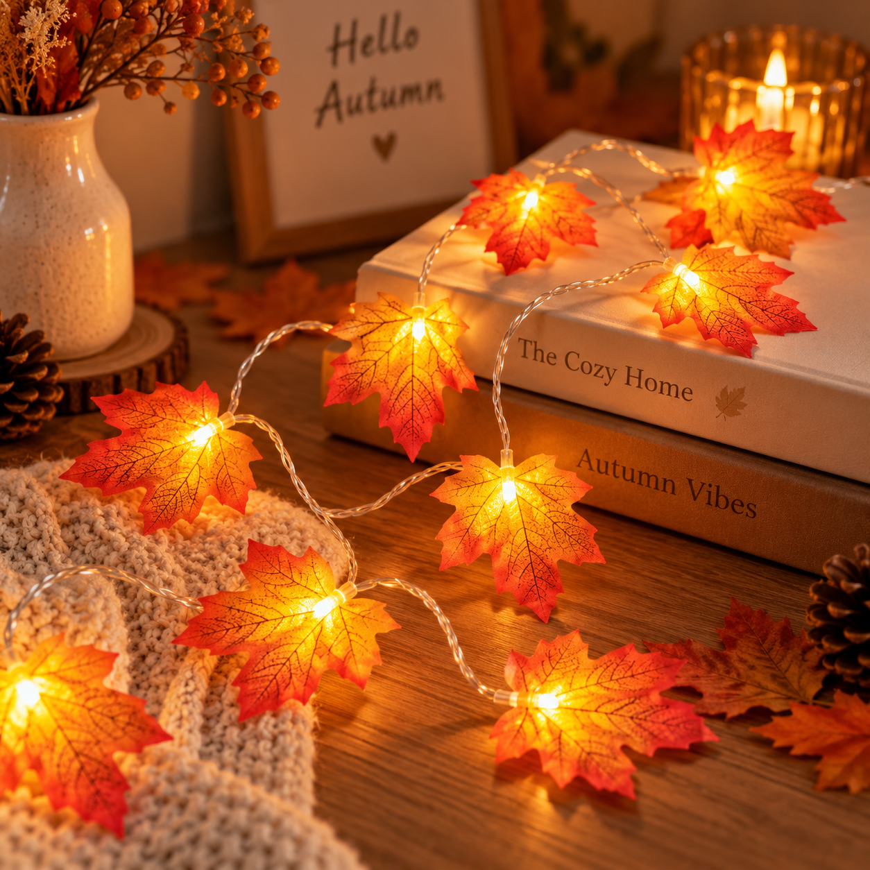 Autumn Maple Leaf Tree & Mini Homeware Gift Set