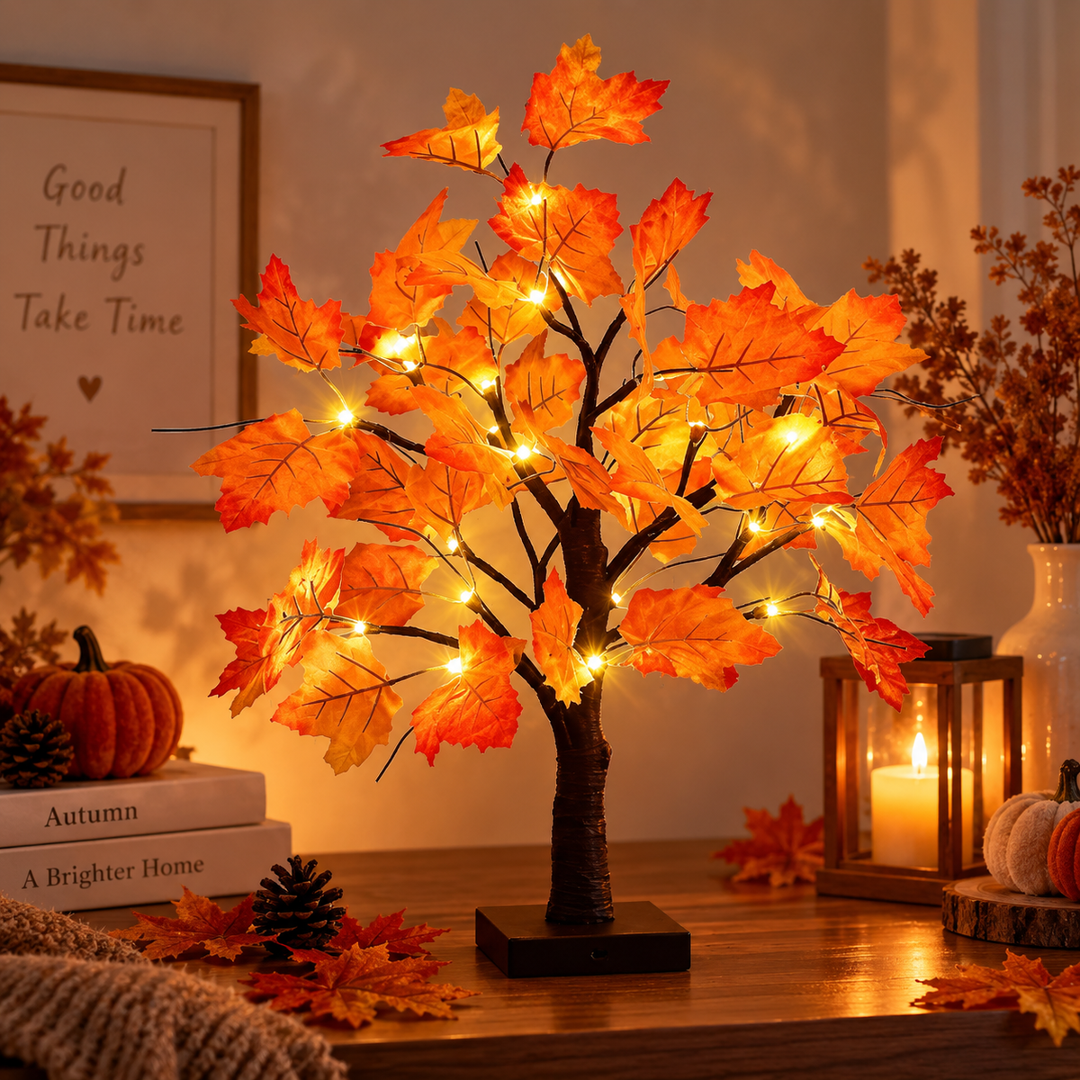 Autumn Maple Leaf Tree & Mini Homeware Gift Set
