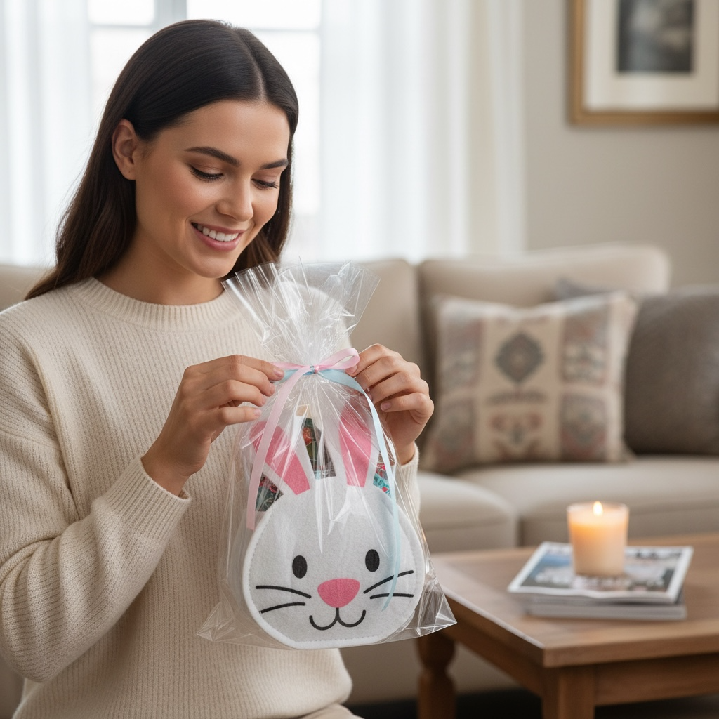 Felt Bunny Easter Sweet Treat Bag