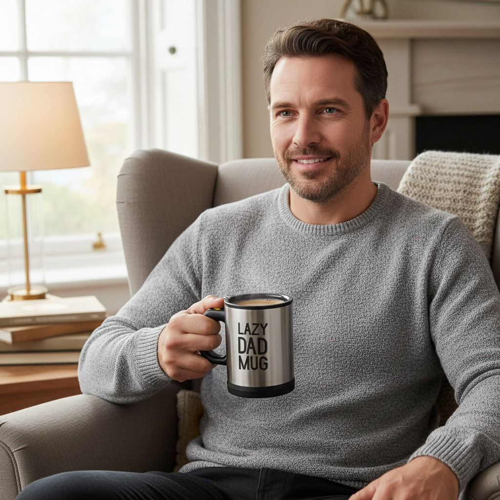 Ultimate “Lazy Dad” Gift Set Chocolate Hamper & Self-Stirring Mug