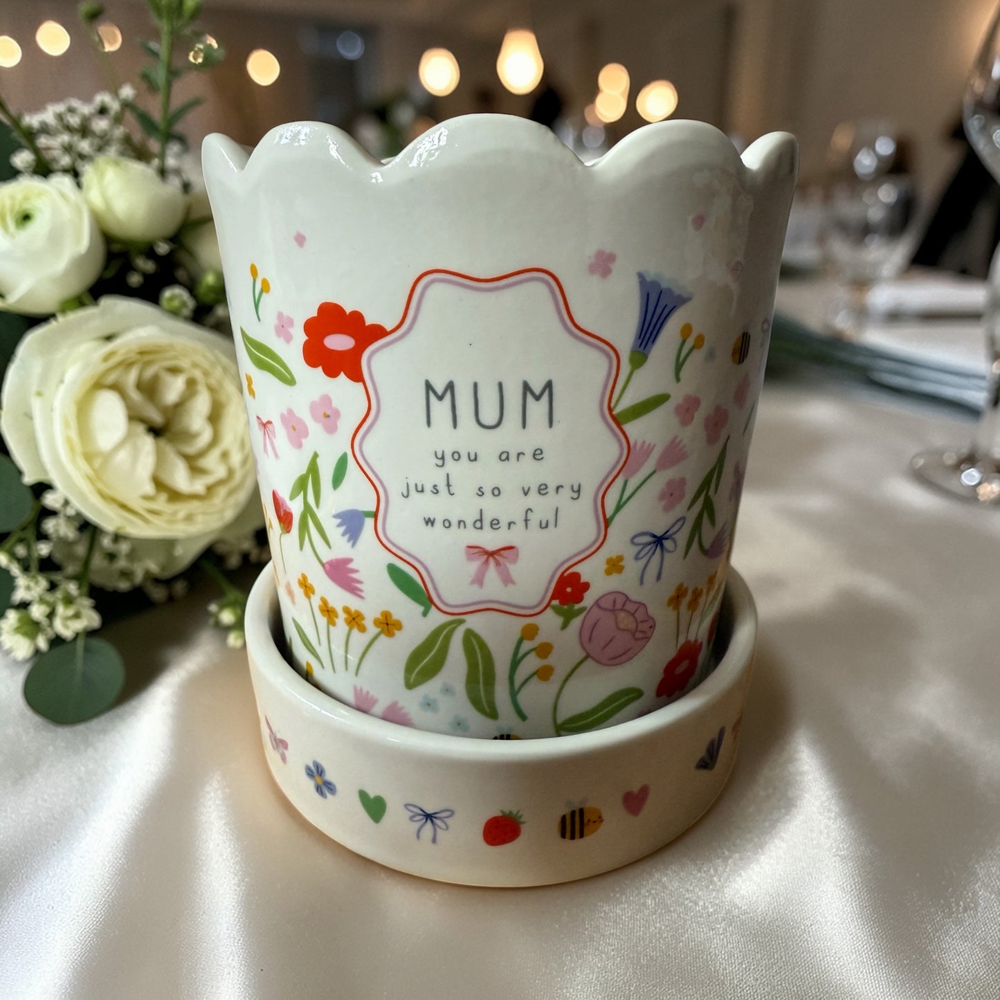 Charming Mum Plant Pot / Vase & Tray