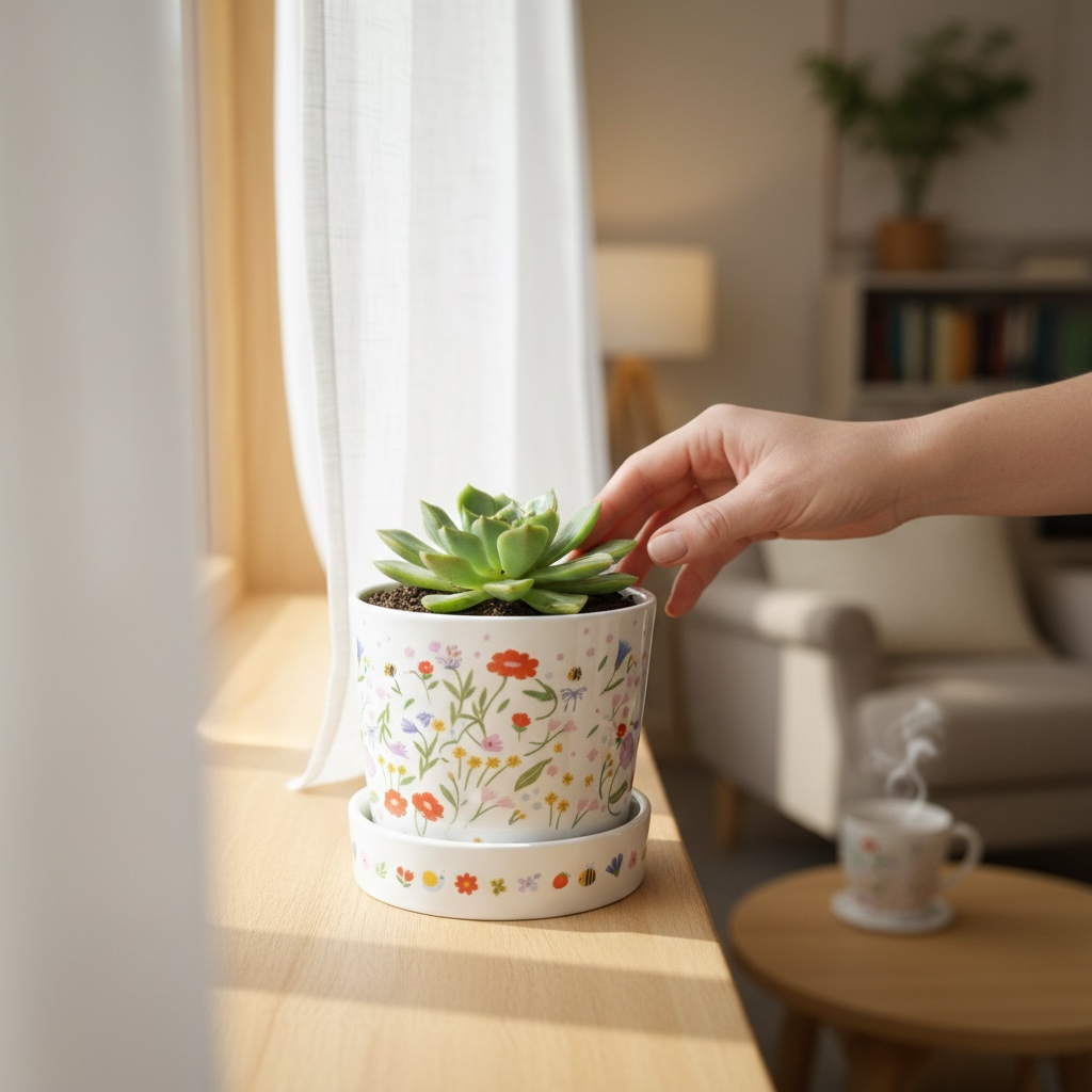 Charming Mum Plant Pot / Vase & Tray