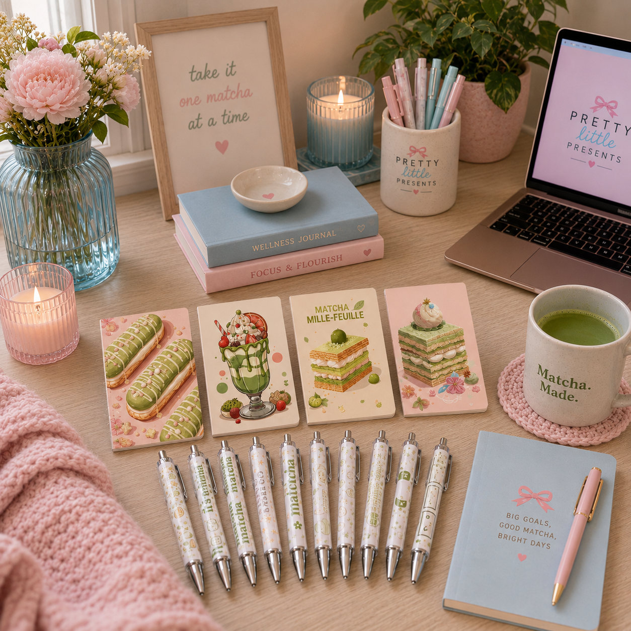 Matcha Club Tote Bag Letterbox Gift Set