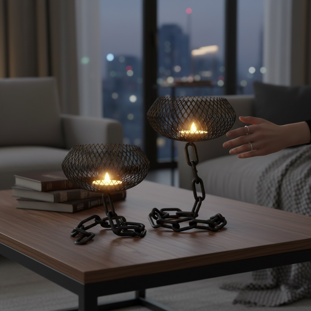 Chain Effect Candle Holders
