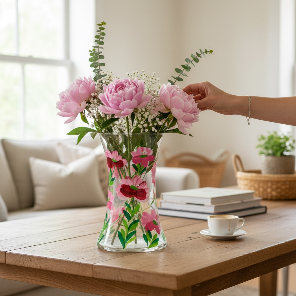 Hand-Painted Flower Vase