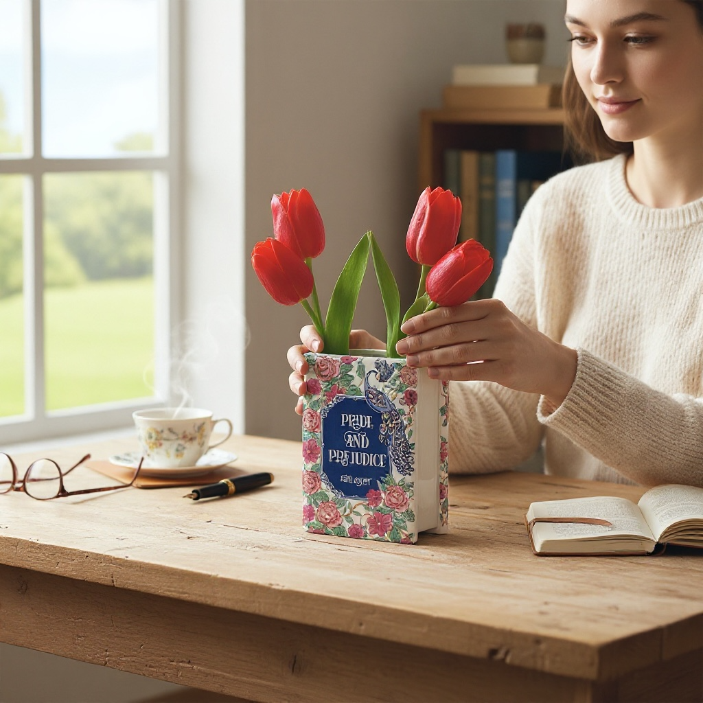 Ceramic Pride & Prejudice Book Vase
