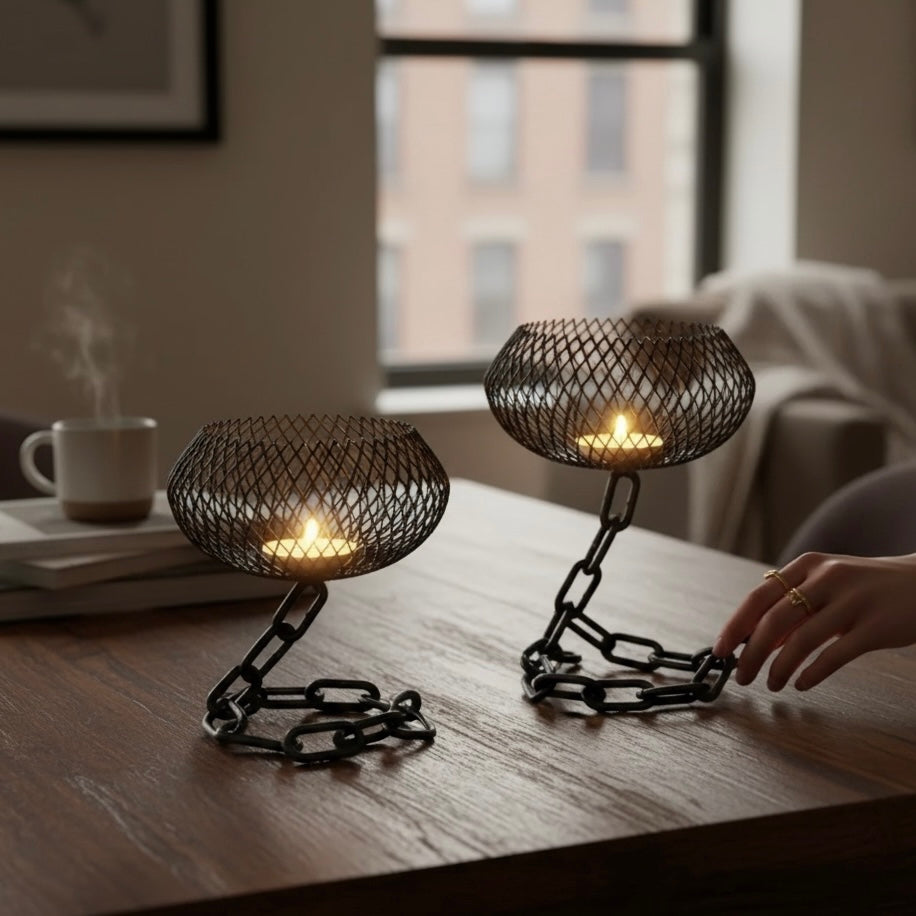 Chain Effect Candle Holders