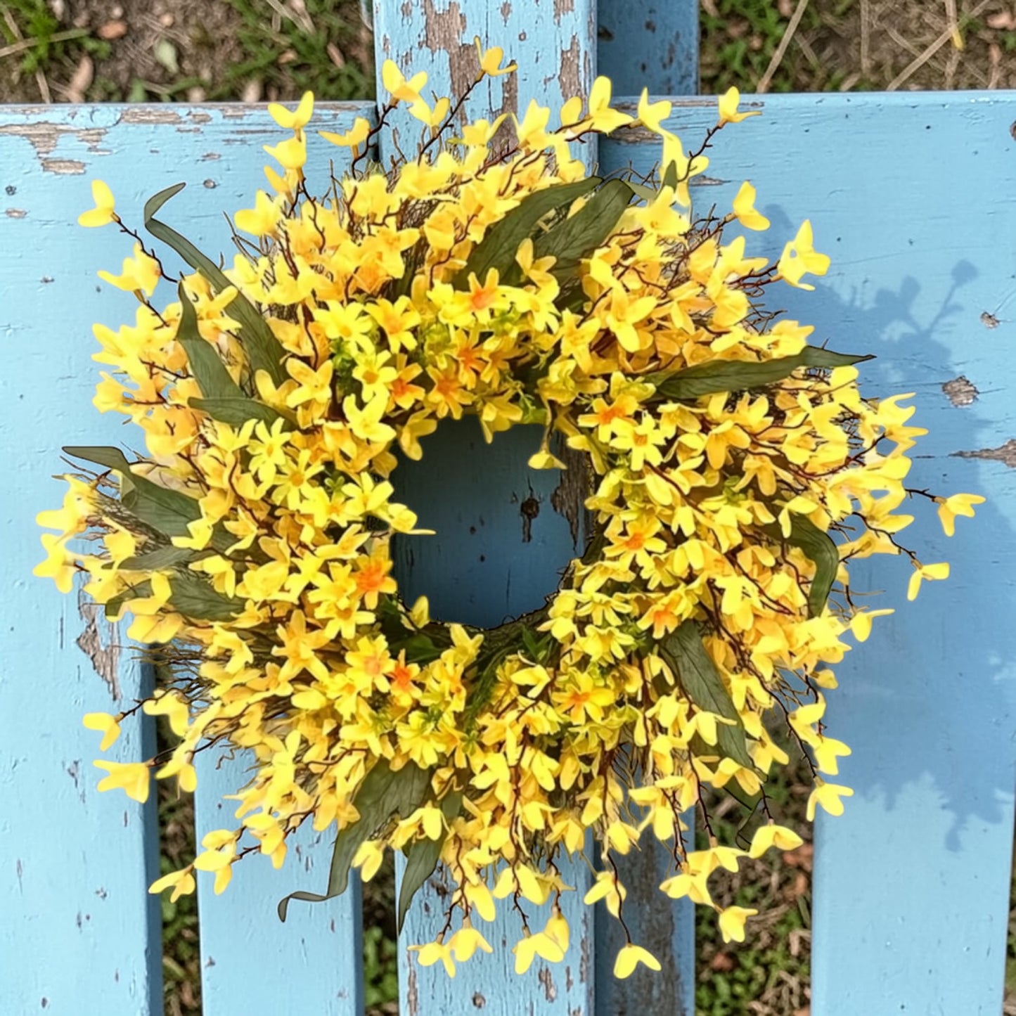 Vibrant Yellow Bloom Spring Wreath
