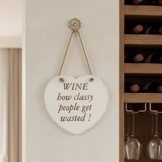 Slogan Wooden Heart Plaque