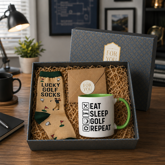 Golf Gift Set – Mug & Lucky Golf Socks Gift Box