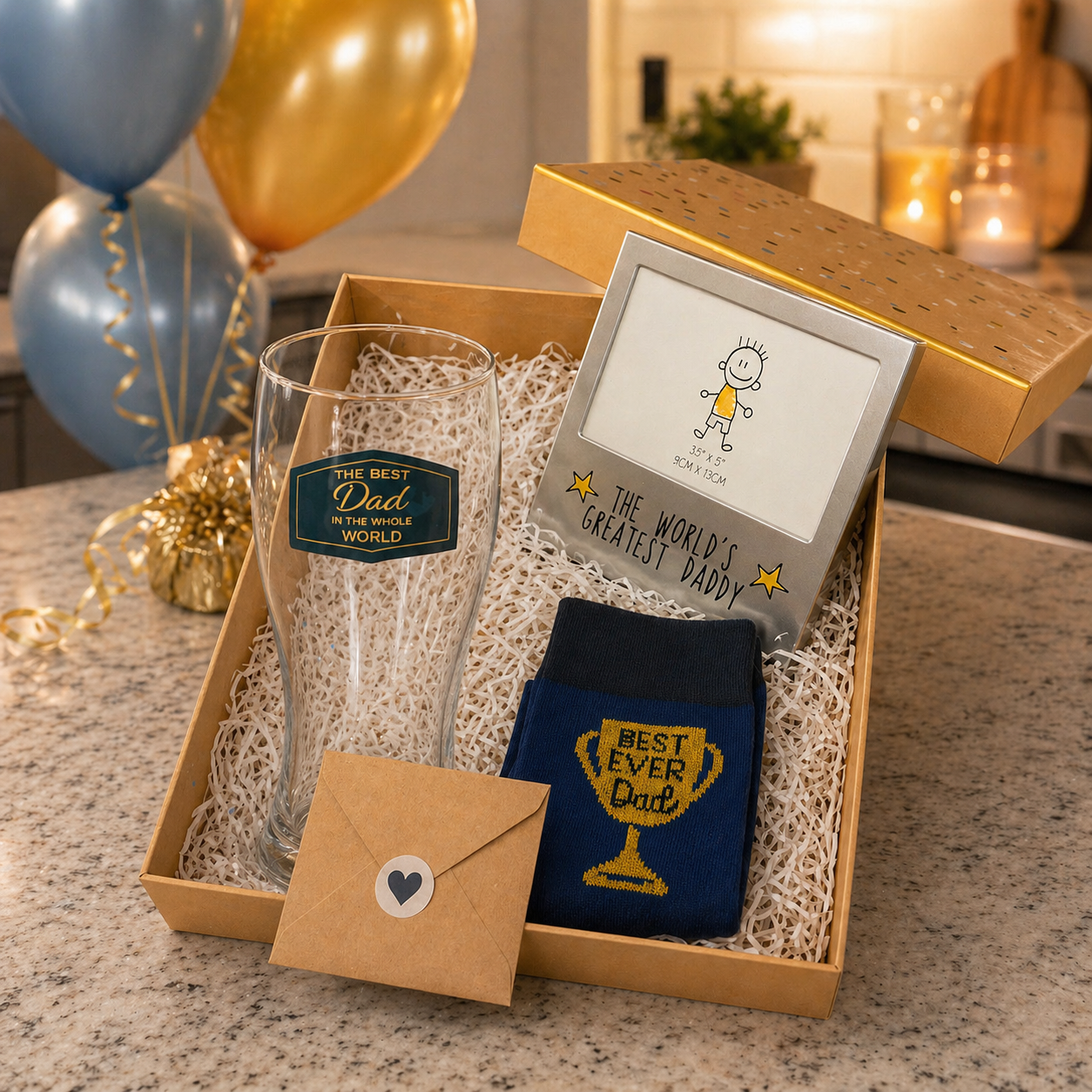 Glass & Photo Frame Gift Set For dad