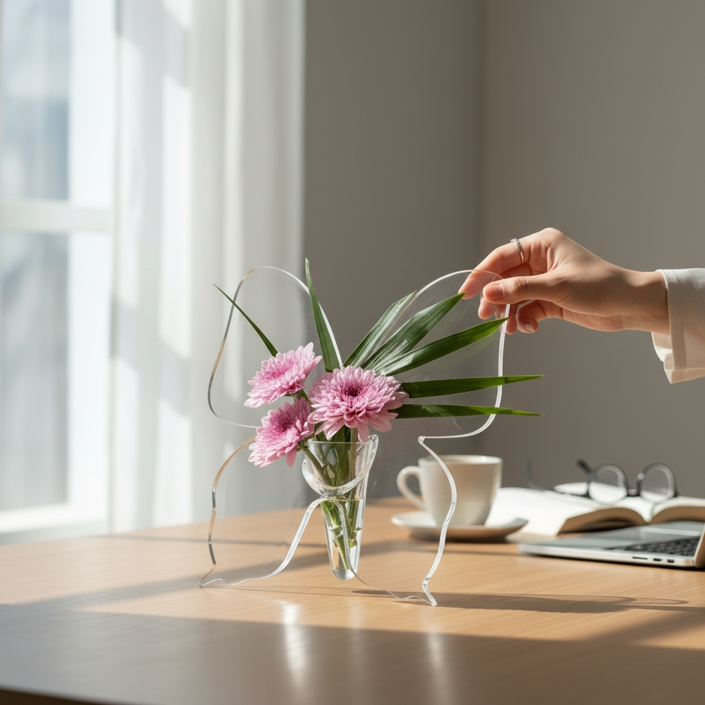 Belle Butterfly Acrylic Vase