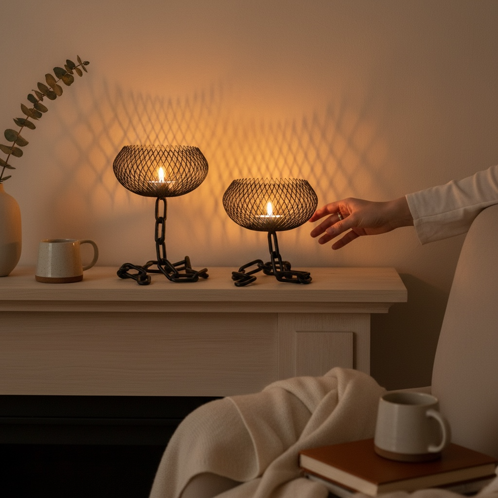 Chain Effect Candle Holders