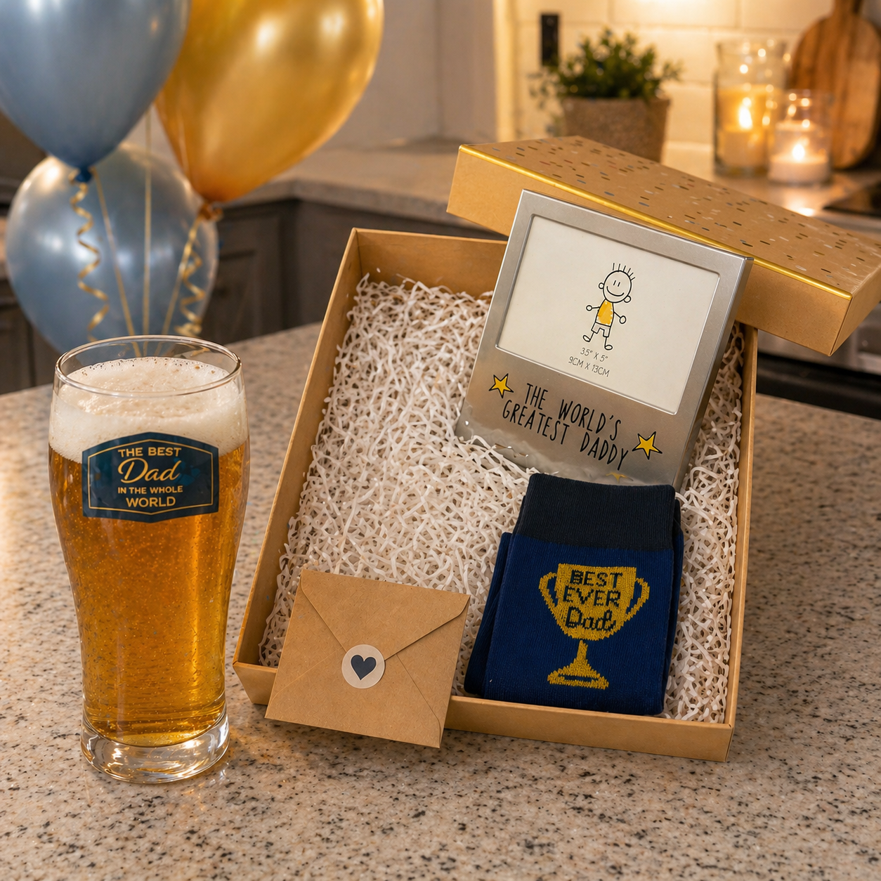 Glass & Photo Frame Gift Set For dad