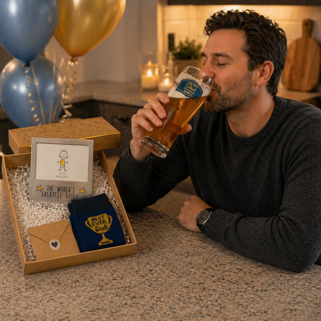 Glass & Photo Frame Gift Set For dad