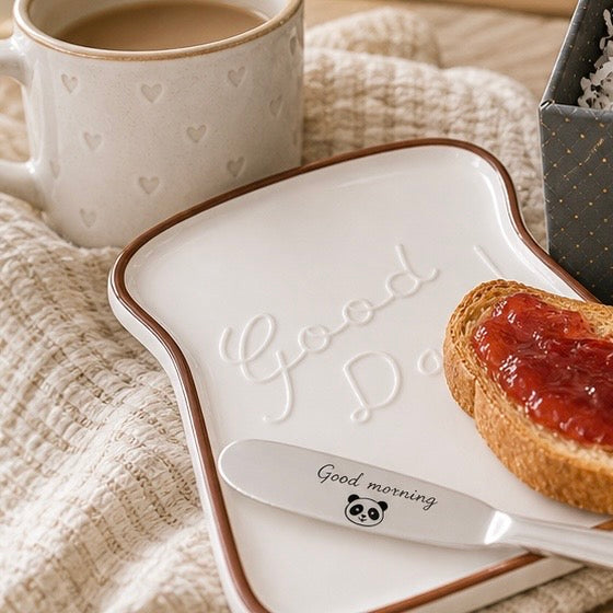 Good Day Breakfast Gift Set – Toast Plate, Butter Knife & Jam