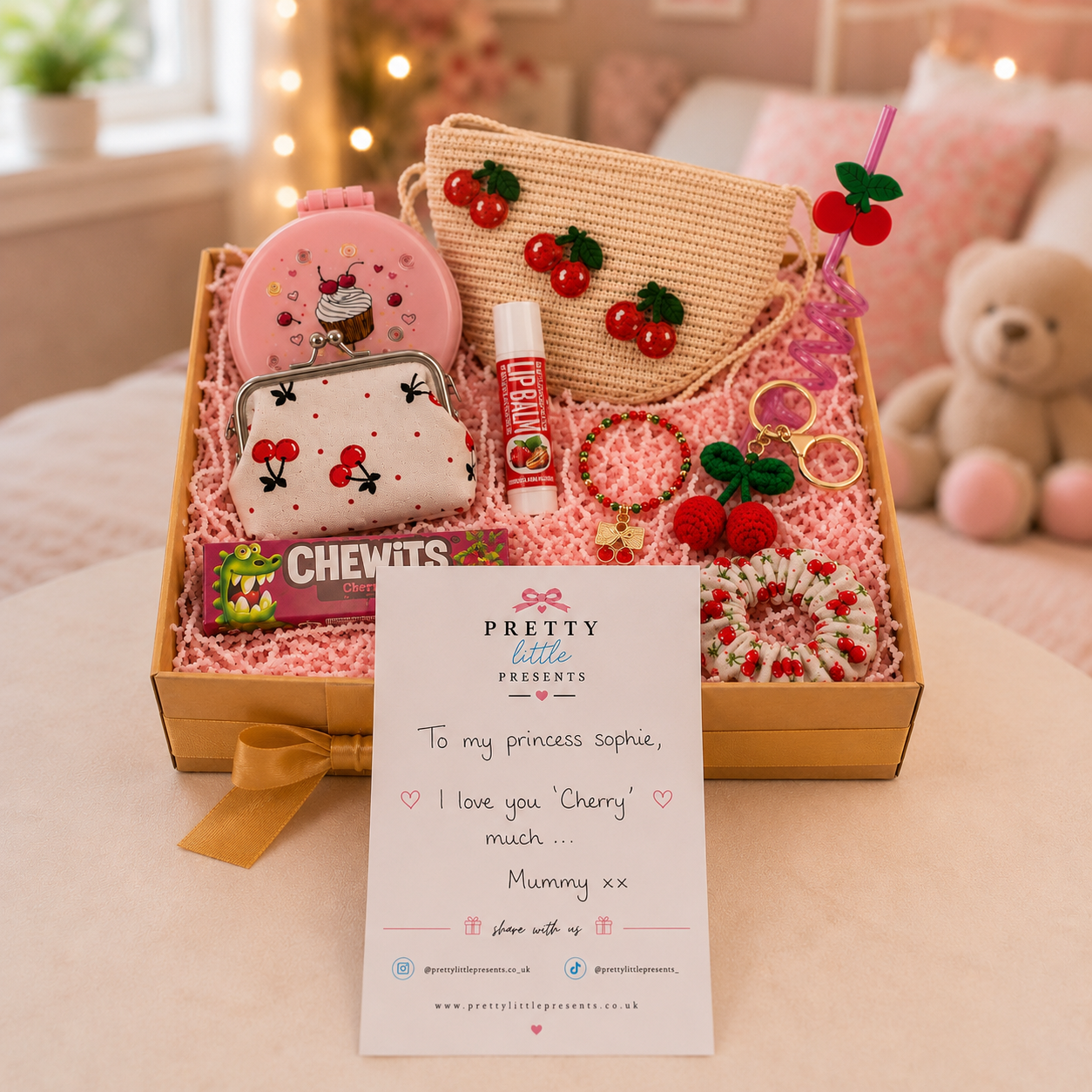 Cherry Princess Gift Box – Personalised Cherry-Themed Gift Set for Girls