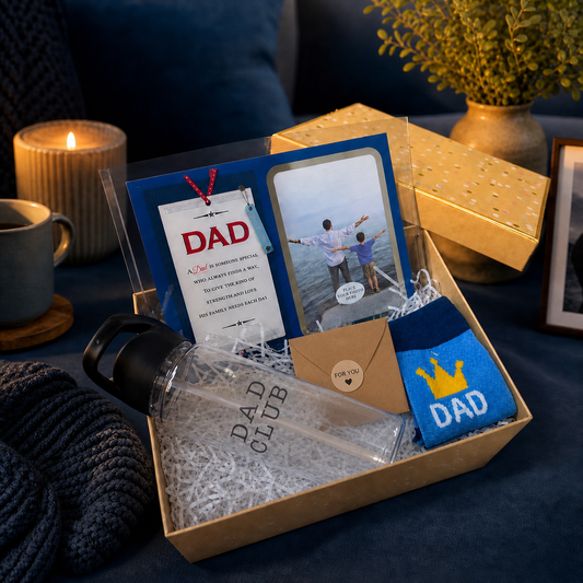 Dad Club Gift Set - Bottle Socks & Frame