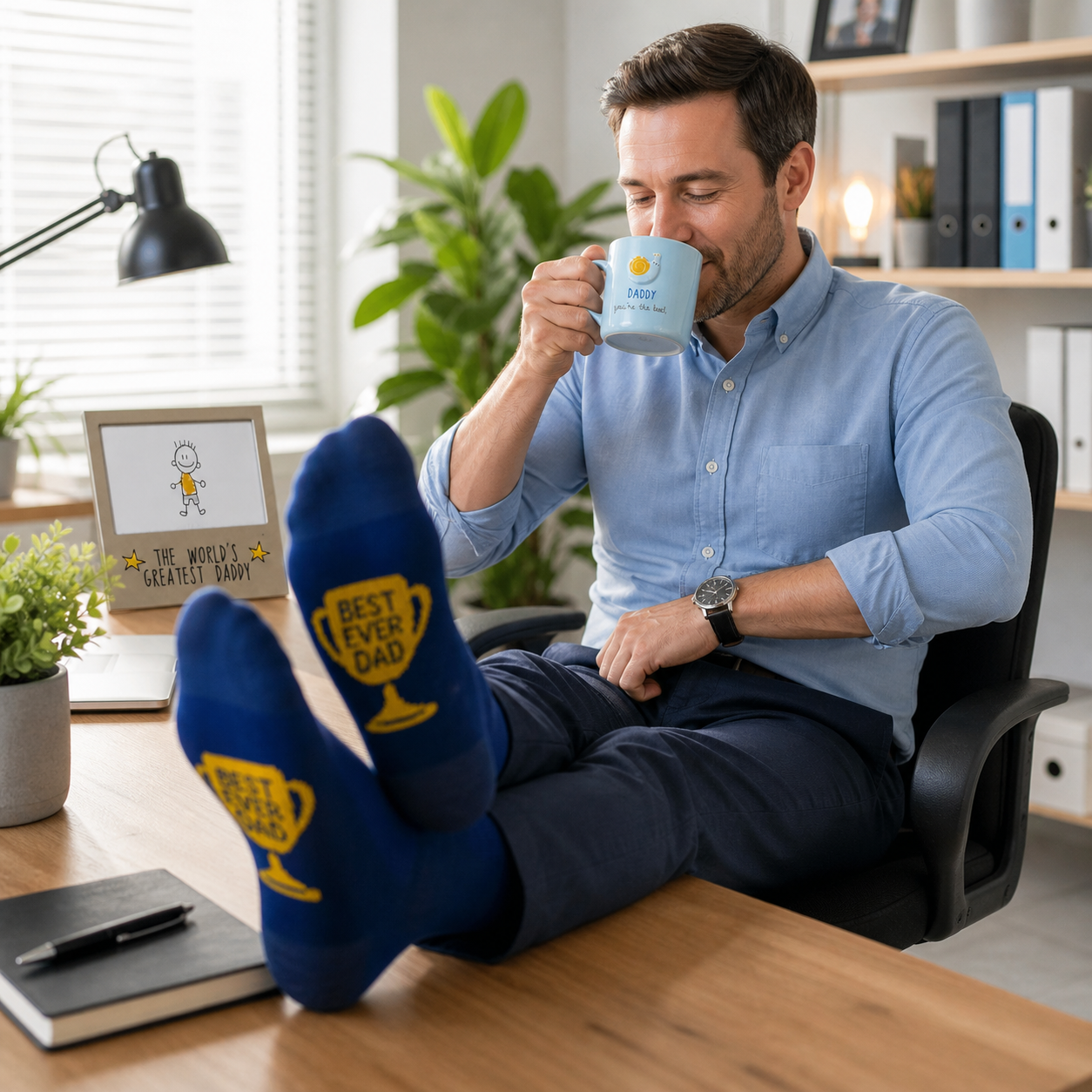 Thoughtful Dad Gift Set – Best Dad Mug, Frame & Socks