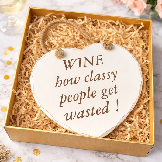 Slogan Wooden Heart Plaque