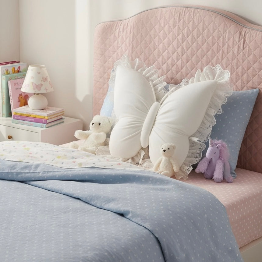 Velvet & Lace Butterfly Cushion