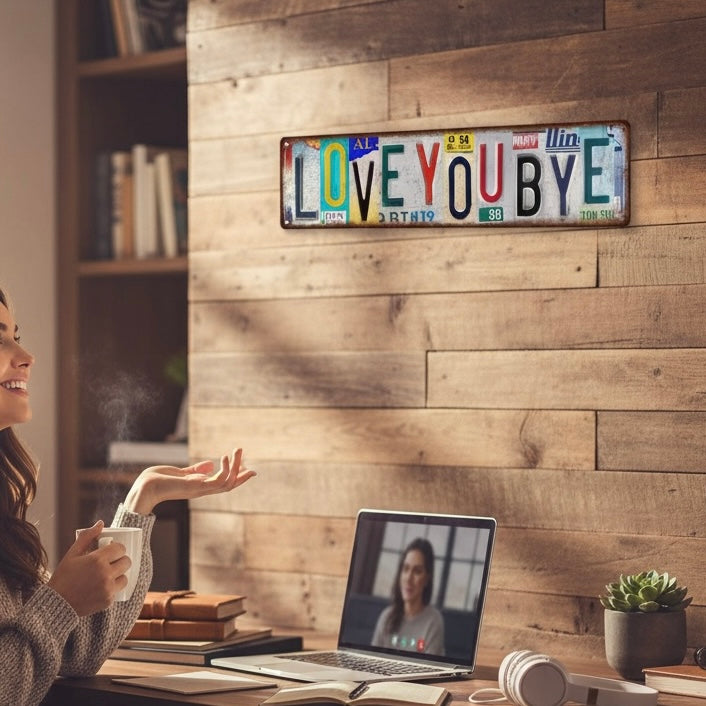 2D Flat ‘ Love You Bye ‘ Sign
