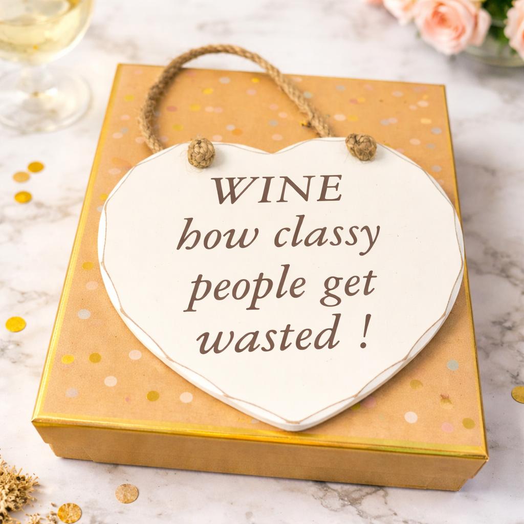 Slogan Wooden Heart Plaque