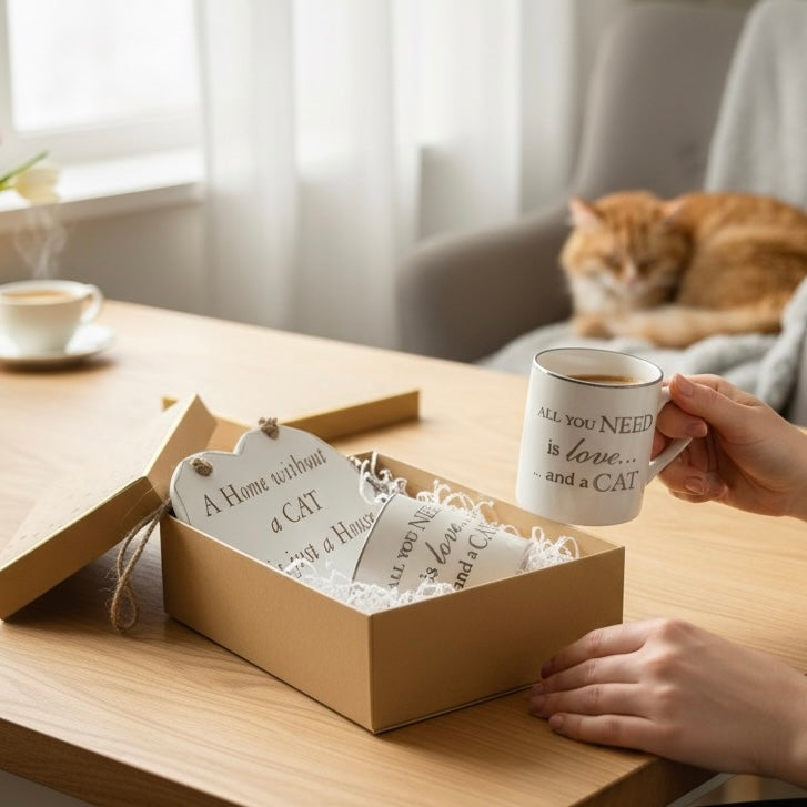 Cat Lovers Plaque & Mug Gift Set