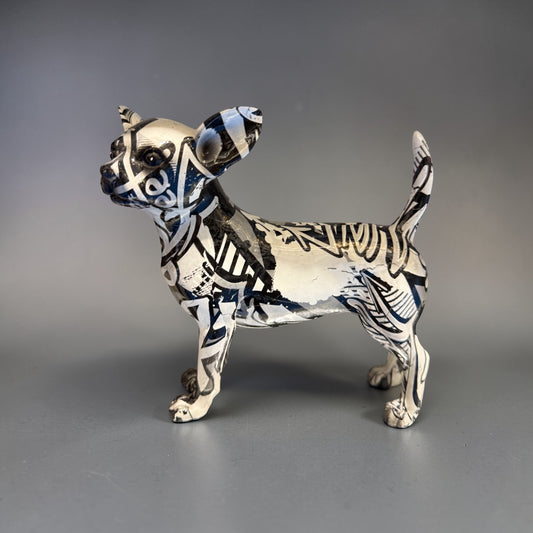 Chihuahua Graffiti Black & White Ornament