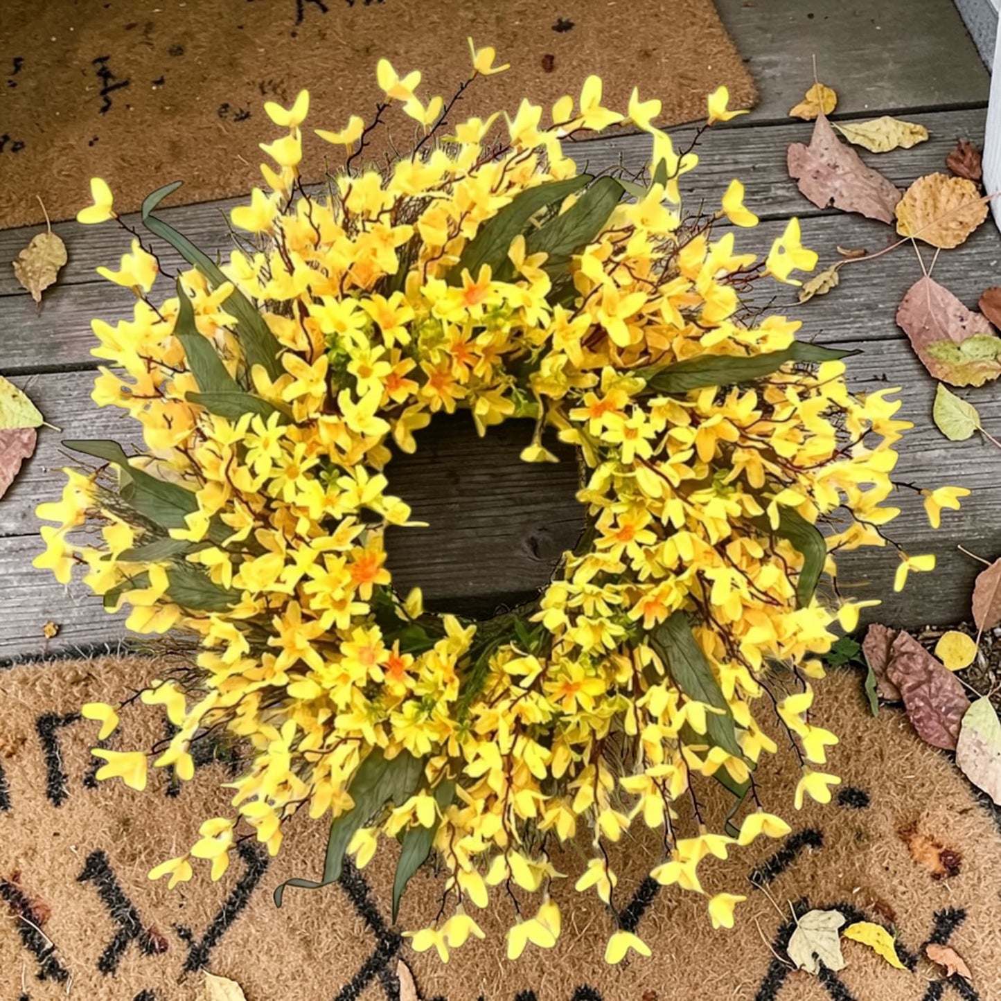 Vibrant Yellow Bloom Spring Wreath